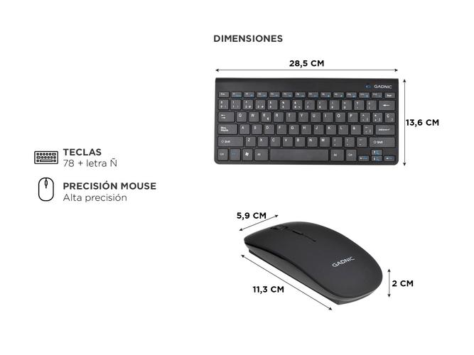 Set de Teclado y Mouse Gadnic Inalámbricos Outlet - 3