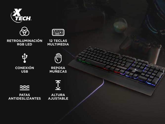 Teclado Gamer X-Tech Armiger USB Español RGB - 1