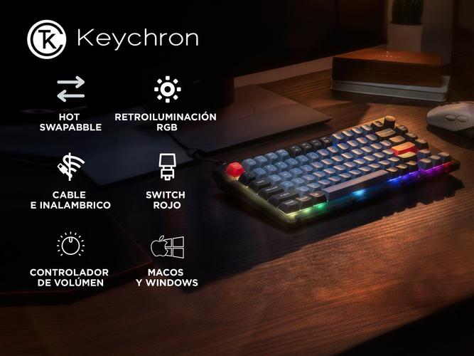 Teclado Mecánico Keychron V1 MAX Inalámbrico 75% Switch Rojo Retroiluminado RGB - 1