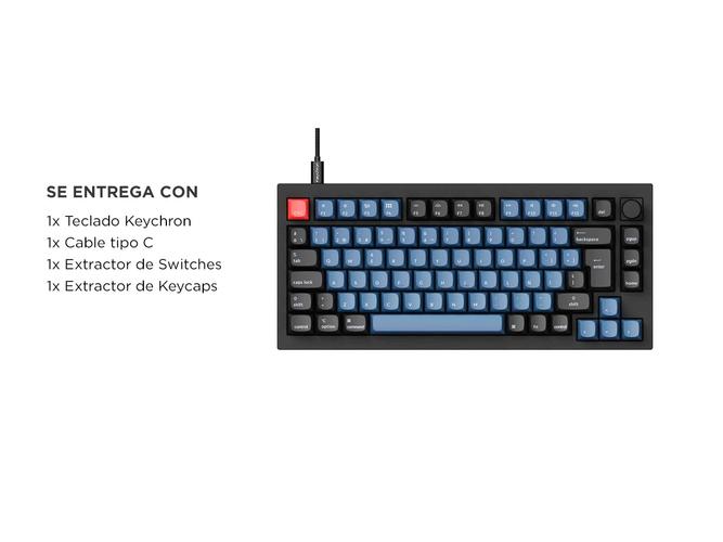 Teclado Mecánico Keychron V1 MAX Inalámbrico 75% Switch Rojo Retroiluminado RGB - 5