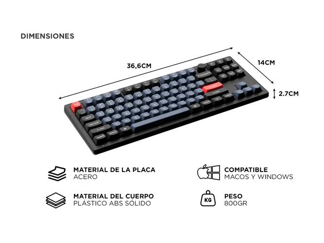 Teclado Mecánico Keychron V3 MAX Inalámbrico 80% Switch Rojo Retroiluminado RGB - 4