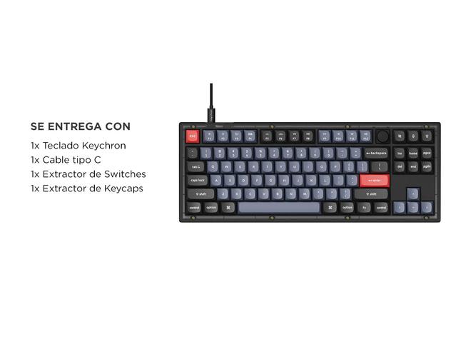 Teclado Mecánico Keychron V3 MAX Inalámbrico 80% Switch Rojo Retroiluminado RGB - 5