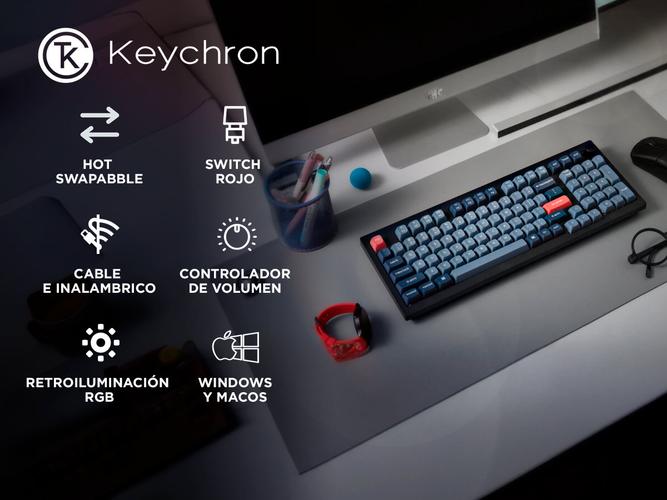 Teclado Mecánico Keychron V5 MAX Inalámbrico 96% Switch Rojo Retroiluminado RGB - 1