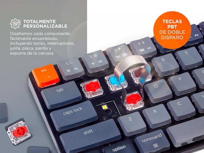 Teclado Mecánico Keychron K7 MAX Inalámbrico 65% Switch Rojo Retroiluminado RGB Hot Swap - 2