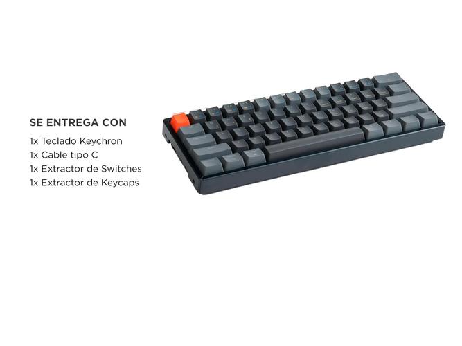 Teclado Mecánico Keychron K7 MAX Inalámbrico 65% Switch Rojo Retroiluminado RGB Hot Swap - 5