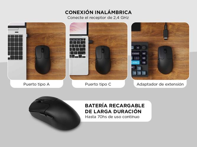 Mouse Inalámbrico Keychron M2 Negro - 3