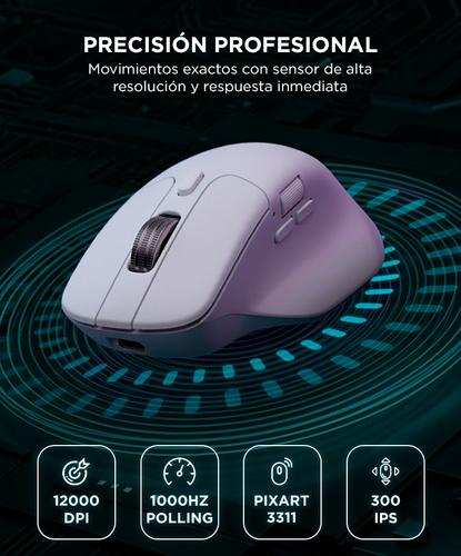 Mouse Inalambrico Keychron M6 Gamer 12000 DPI Con Sensor PixArt Blanco  - 2