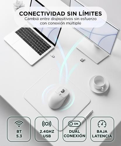 Mouse Inalambrico Keychron M6 Gamer 12000 DPI Con Sensor PixArt Blanco  - 4