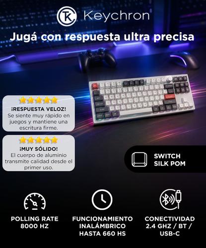 Teclado Mecánico Inalámbrico Personalizado Keychron Q3 Ultra 8K Blanco - 1