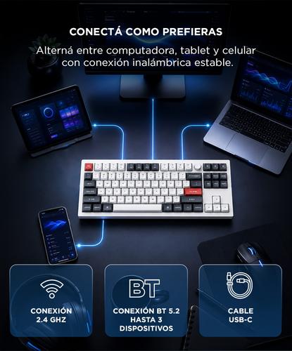 Teclado Mecánico Inalámbrico Personalizado Keychron Q3 Ultra 8K Blanco - 3