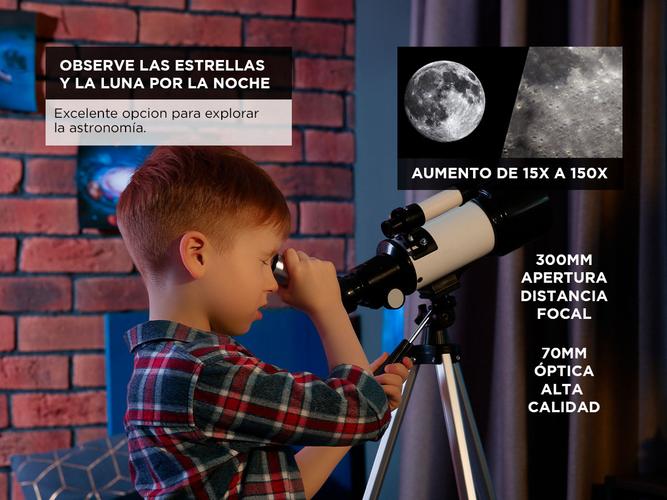 Telescopio Reflector Gadnic 300x70 Facil De Montar  - 3