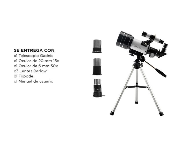 Telescopio Reflector Gadnic 300x70 Facil De Montar  - 6