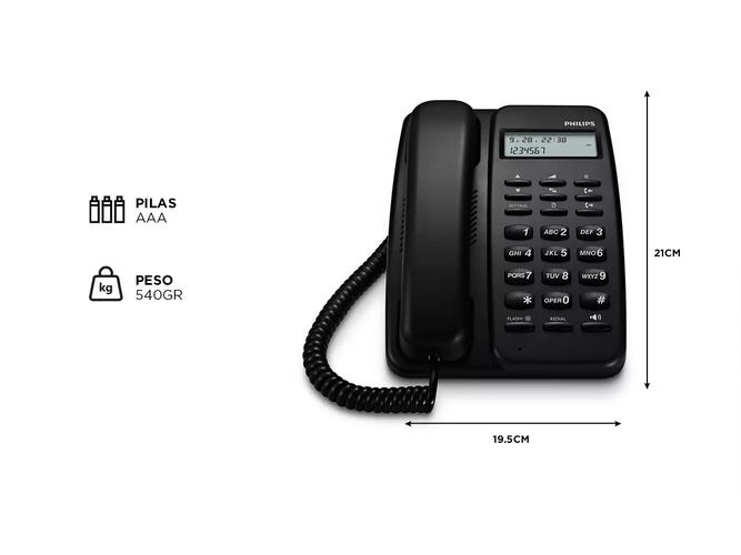 Teléfono con Cable Philips CRD150B Negro - 3