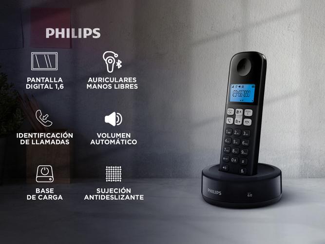 Teléfono Inalámbrico Philips D1311B Negro - 1
