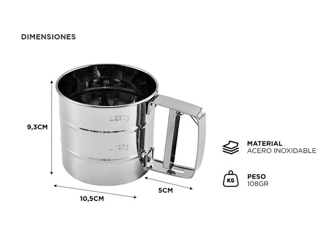 Tamizador Harina Gadnic Manual Acero Inoxidable - 3