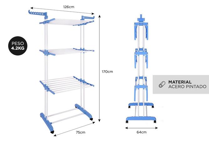 Tender Vertical Gadnic HANG3000 Plegable 3 Niveles Ruedas y Alas - 4