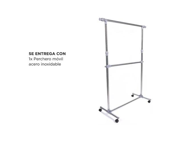 Perchero Movil Gadnic Doble Barral Con Ruedas Transportable  - 6