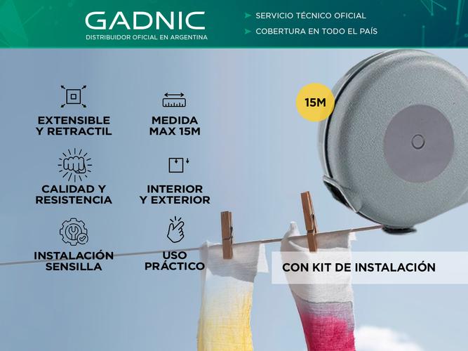 Tender Ropa Gadnic Tendedero Pared Extensible 15 mts - 1