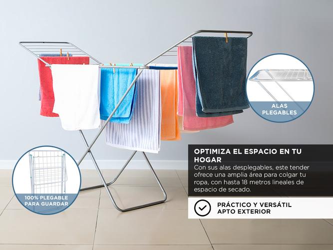 Tender para Ropa Gadnic Pie de Aluminio Reforzado - 2