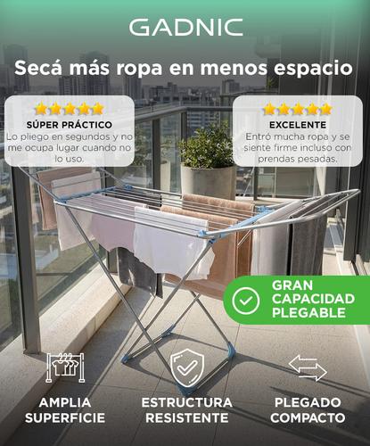 Tender Plegable Gadnic Para Ropa Gran Capacidad Estructura De Metal - 1