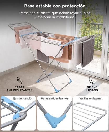 Tender Plegable Gadnic Para Ropa Gran Capacidad Estructura De Metal - 4