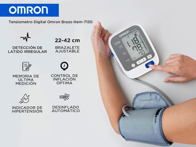 Tensiometro Omron Hem-7130 de Brazo monitor de presion arterial + 4 Pilas AA - 1