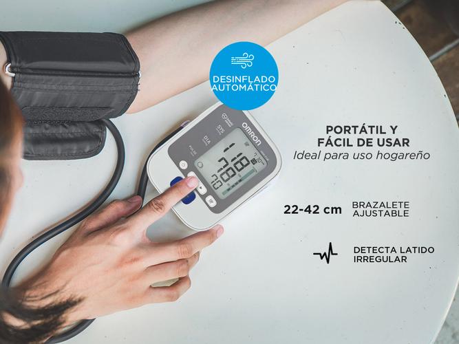 Tensiometro Omron Hem-7130 de Brazo monitor de presion arterial + 4 Pilas AA - 2