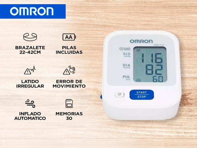 Tensiometro Omron Presion Arterial de Brazo Automático HEM-7122 - 1
