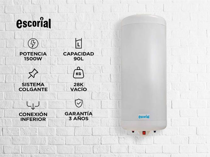 Termotanque Escorial 90 Litros Eléctrico Inferior Colgar - 1