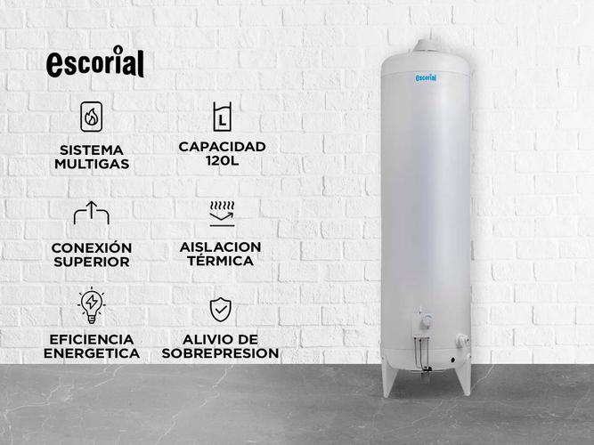Termotanque Escorial 120L Multigas Superior De apoyo Blanco - 1