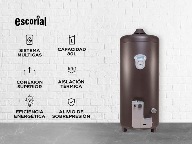 Termotanque Escorial Geiser 80L Multigas Superior Grafito - 1