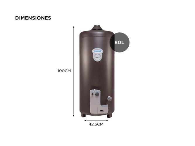 Termotanque Escorial Geiser 80L Multigas Superior Grafito - 4