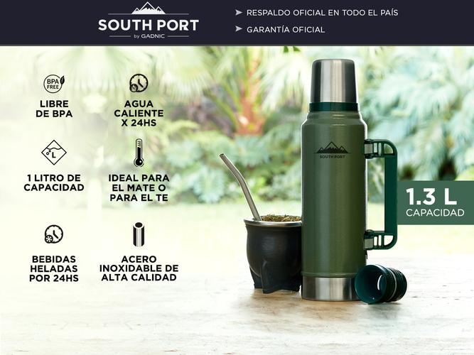 Kit de Termo 13 Litros y Mate South Port Acero Inoxidable - 1