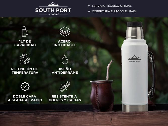Kit de Termo 1L Mate Y Bombilla South Port Acero Inoxidable - 1