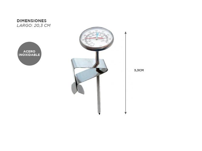 Termómetro Barista Con Pinza Acero Inoxidable Profesional - 4