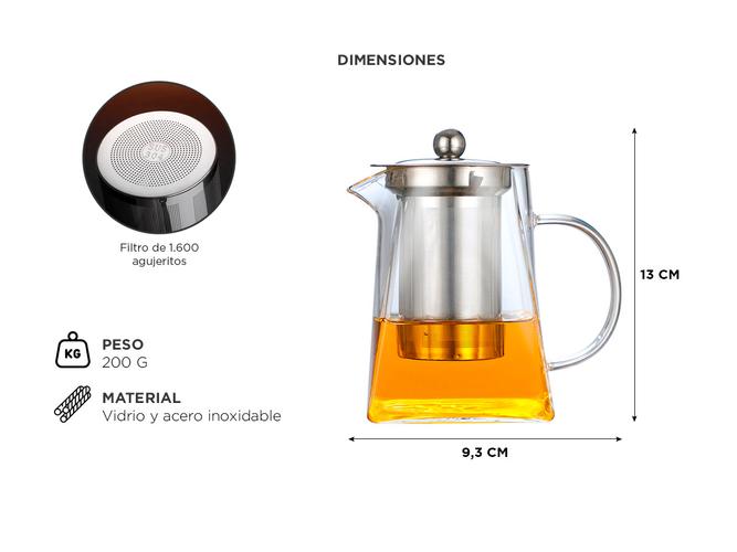 Tetera De Vidrio Gadnic Filtro De Acero Inoxidable - 4