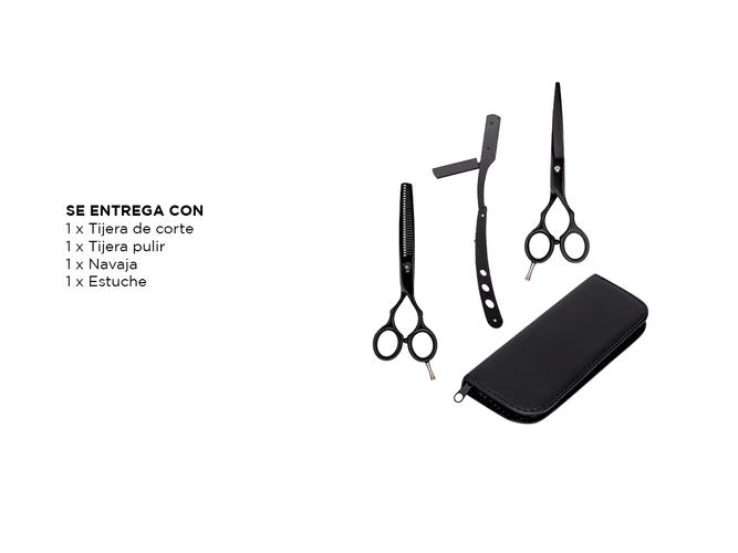 Set Tijeras Peluqueria Gadnic Corte Pulir y Navaja  - 5