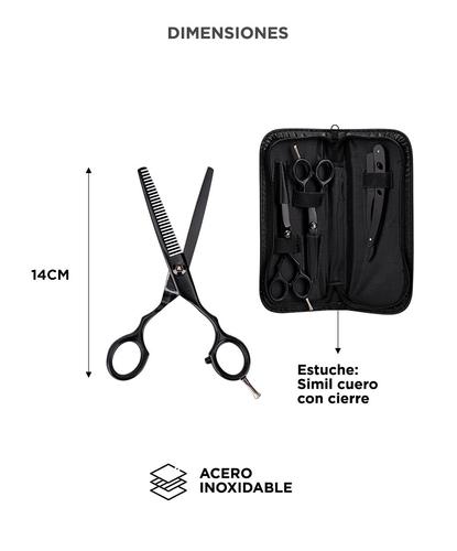 Set Tijeras Peluqueria Gadnic Corte Pulir y Navaja  - 5