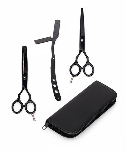 Set Tijeras Peluqueria Gadnic Corte Pulir y Navaja  - 6