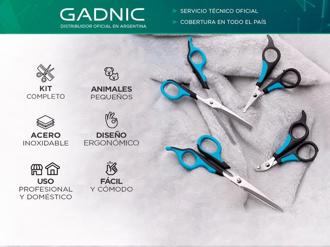 Kit De Tijeras Para Mascotas Gadnic TJ64S Peluquería Canina - 1