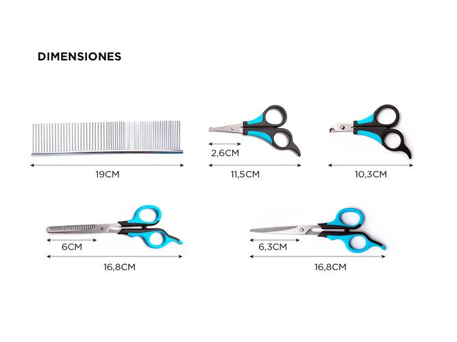 Kit De Tijeras Para Mascotas Gadnic TJ64S Peluquería Canina - 3