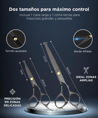 Set De Tijeras Para Mascotas Gadnic 10 Piezas Acero Inoxidable Negro - 2