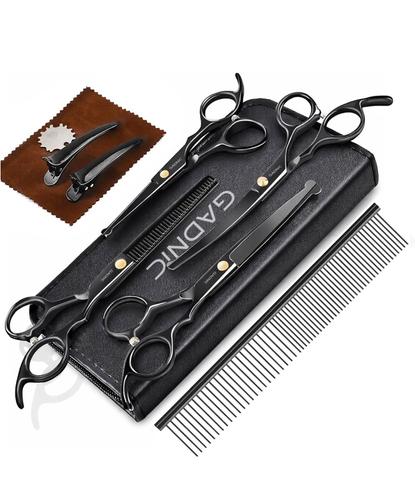 Set De Tijeras Para Mascotas Gadnic 10 Piezas Acero Inoxidable Negro - 6