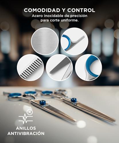 Kit Tijeras de Peluquería Profesional Corte + Pulir - 3