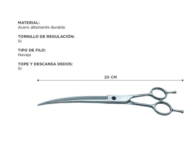Tijeras Profesional Gadnic Curva Peluquería Canina Navaja 8 - 3