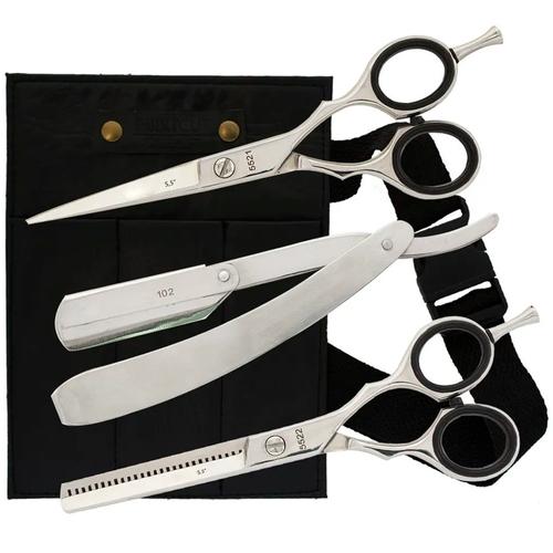 Set Tijeras Profesionales Gadnic Microdentada Pulir Navaja - 0