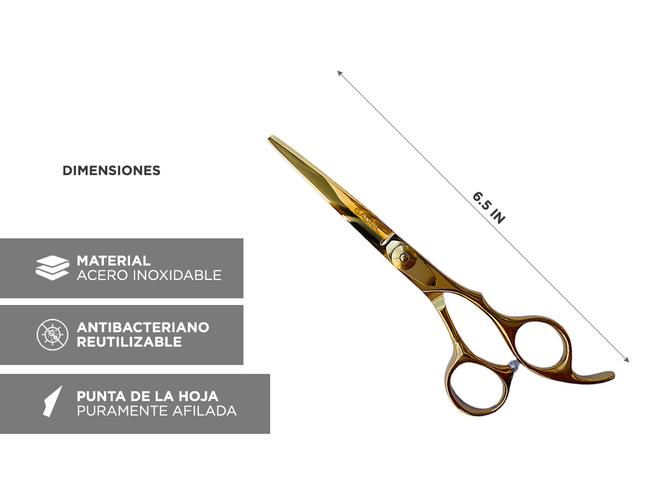 Tijera Golden Gadnic Profesional Para Peluquería Acero Inoxidable de 6.5 - 4