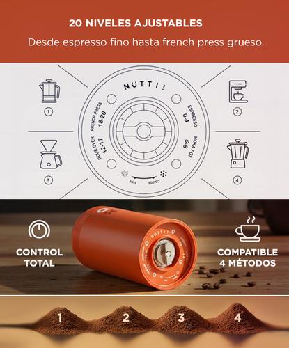 Molinillo de Café Eléctrico Nuttii x Time More Molienda Ajustable Silencioso Portáti Naranjal - 2