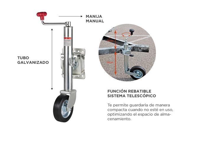 Rueda Timonera Para Trailer Gadnic TIM1 Rebatible - 3