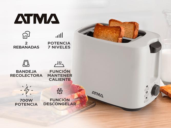 Tostadora Eléctrica Atma 700W TO20WP Blanca - 1